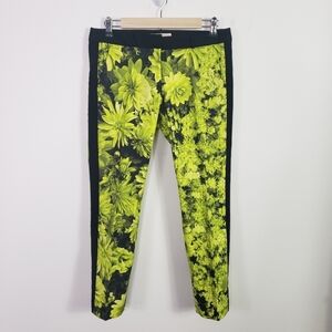 Michael Michael Kors photo floral crop pant bright neon yellow green
